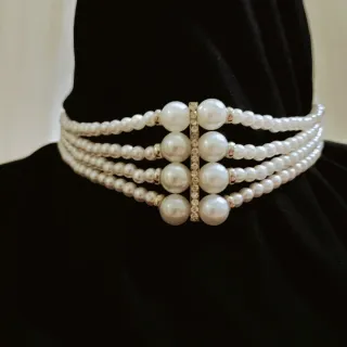 Collana girocollo 4 fili perle acrilico