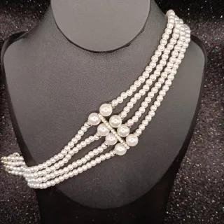 Collana girocollo 4 fili perle acrilico