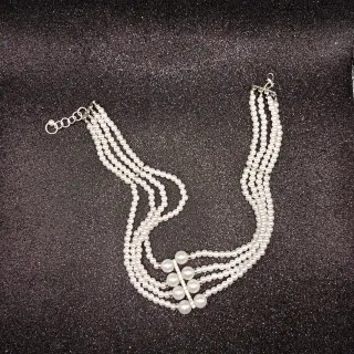 Collana girocollo 4 fili perle acrilico