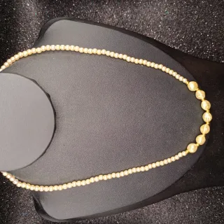 Collana vintage perle panna e dorate