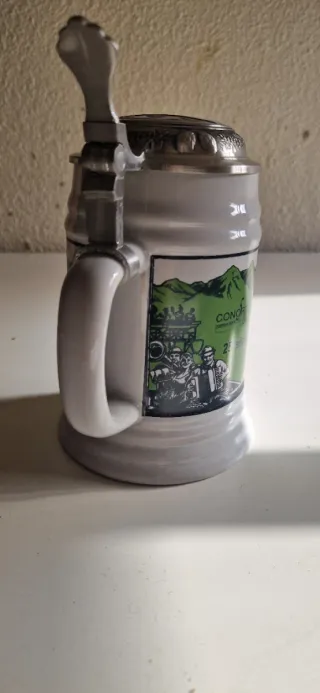 Jarra Cerveza Alemana Cerámica Metal