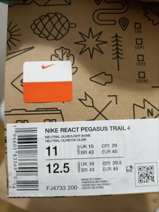 T45 Nike React Pegasus Trail 4