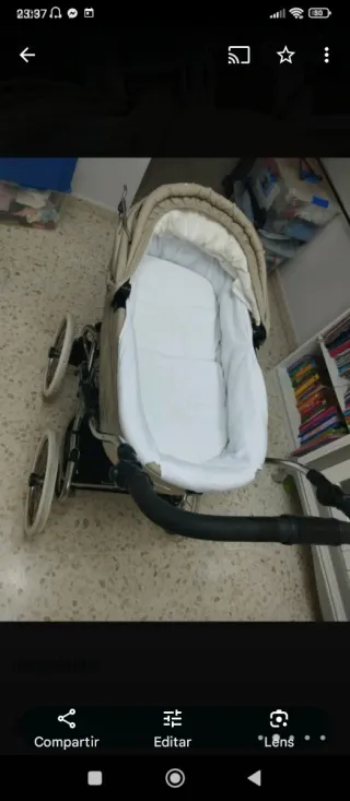 Carro bebé color beige