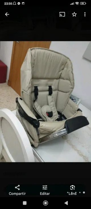 Carro bebé color beige