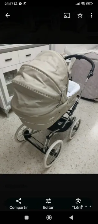 Carro bebé color beige