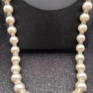 Collana perle grandi vintage con strass