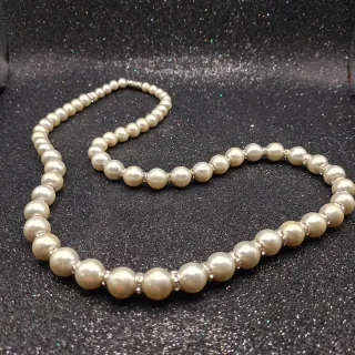 Collana perle grandi vintage con strass
