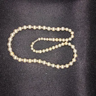 Collana perle grandi vintage con strass