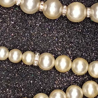 Collana perle grandi vintage con strass
