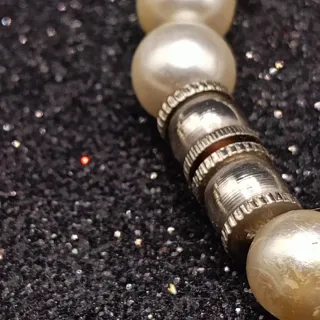 Collana perle grandi vintage con strass