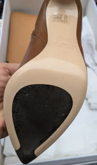 Stivali in vera pelle marrone tacco alto