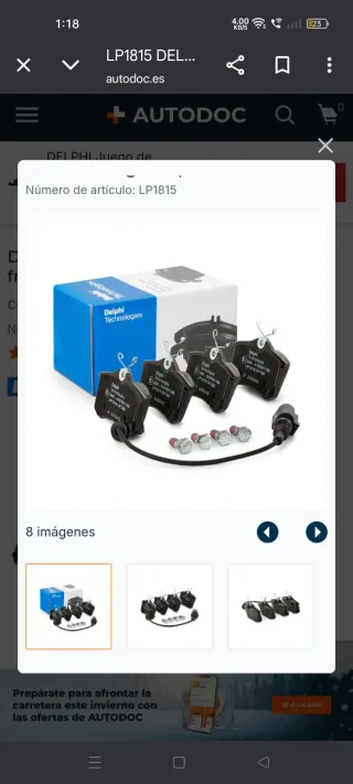 Pastillas Freno Traseras Delphi LP1816 VW