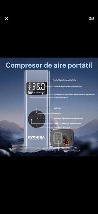 HYCHIKA Inflador Neumáticos Portátil