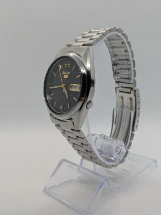 Reloj Seiko 5 Automático Negro/Plata