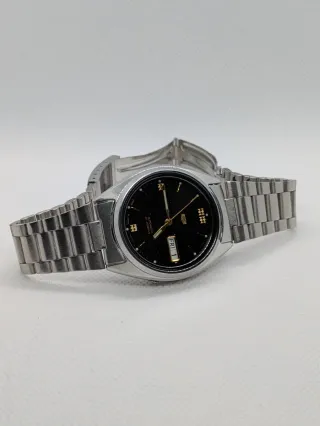 Reloj Seiko 5 Automático Negro/Plata
