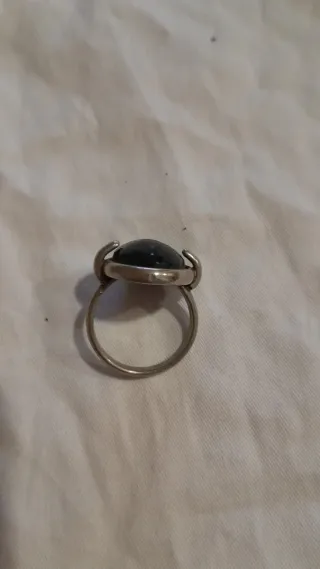Anillo antiguo plata y negro