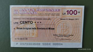 Assegni Circolari commemorativi anni '70