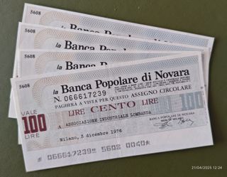 Assegni Circolari commemorativi anni '70