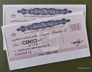 Assegni Circolari commemorativi anni '70