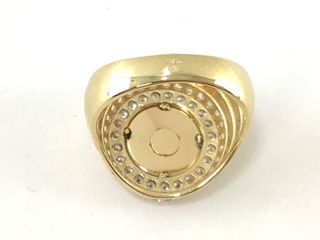 sello oro 18k con piedra con circonita