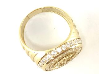 sello oro 18k con piedra con circonita