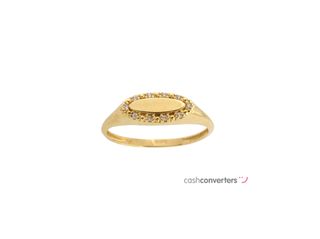 sello oro 18k con piedra con circonita