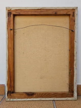 Los Hermanos Azules óleo sobre lienzo firmad 60x46