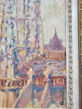 Oleo sobre Lienzo Escuela Madrileña Años 50