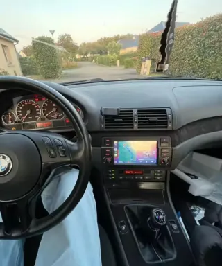 Rádio BMW E46 Android 14 com Carplay sem fios.