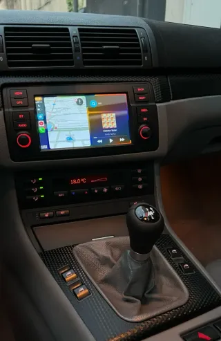 Rádio BMW E46 Android 14 com Carplay sem fios.