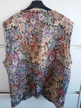 Gilet Panciotto Vintage Anni '90 Floreale raso