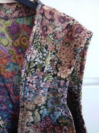 Gilet Panciotto Vintage Anni '90 Floreale raso