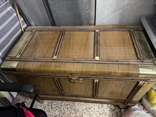 Baúl clásico madera y metal 100x50 cm