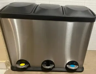 Cubo Basura Triple Compartimento