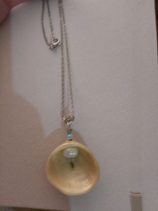 Collana Argento 925 Ciondolo Conchiglia Perla Vera