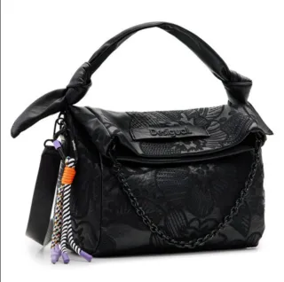 Bolso Desigual Negro con Detalles Multicolor