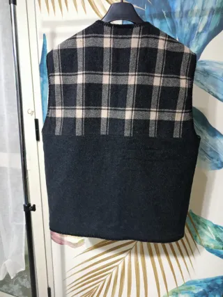 Gilet lana quadri uomo vintage