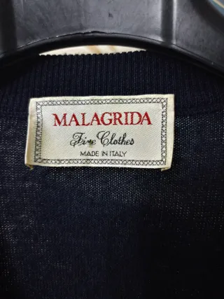 Gilet Malagrida vintage blu scuro viscosa