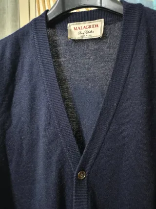 Gilet Malagrida vintage blu scuro viscosa