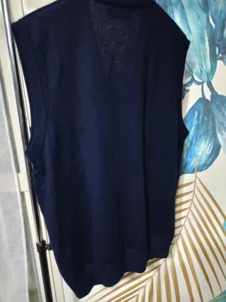 Gilet Malagrida vintage blu scuro viscosa