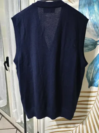 Gilet Malagrida vintage blu scuro viscosa