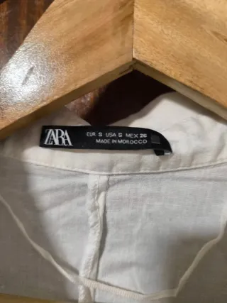 Vestido camisero ZARA crema