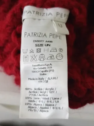 Cappello lana Patrizia Pepe rosso tg UDI