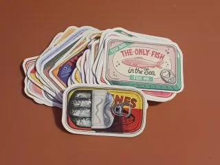 Pack c/50 Autocolantes de Latas de Sardinhas