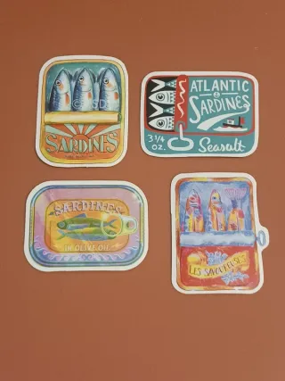Pack c/50 Autocolantes de Latas de Sardinhas