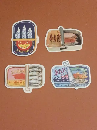 Pack c/50 Autocolantes de Latas de Sardinhas