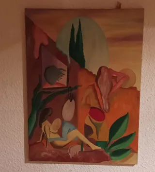 Cuadro acrílico vintage con bastidor