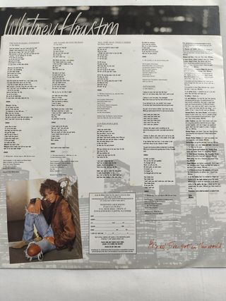 LP Whitney Houston I'm Your Baby Tonight