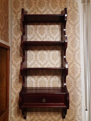 Estantería-B Colgante madera 3 baldas y 1 cajón