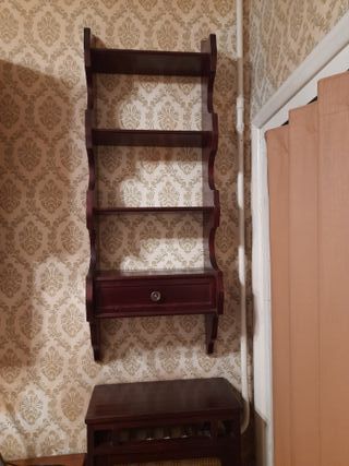 Estantería-C Colgante madera 3 baldas y 1 cajón